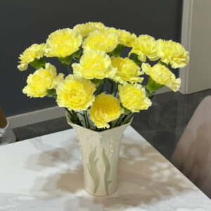 Гвоздика жёлтая оптом 60 см из Китая